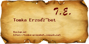 Tomka Erzsébet névjegykártya