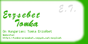 erzsebet tomka business card